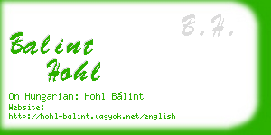balint hohl business card