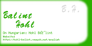 balint hohl business card